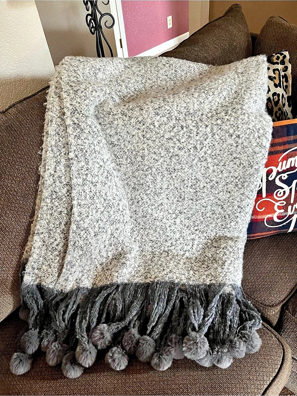 Soft Surroundings Pom-Pom Throw Blanket